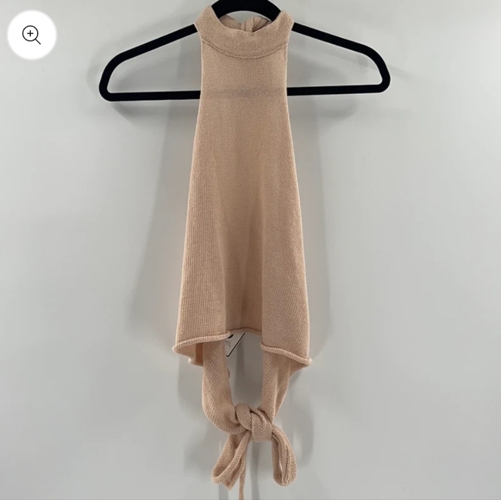 Free People Backless Knit Seamless Tank Pink Blush Size XS/S Ballet